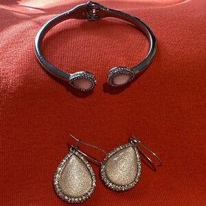 Chico's Silver Bracelet with Pink Accents